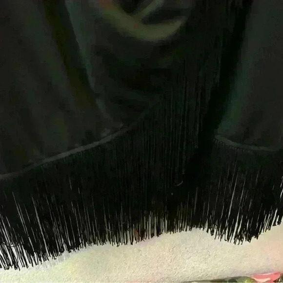 Rosanna black bottom fringe silky material dress - Picture 8 of 8